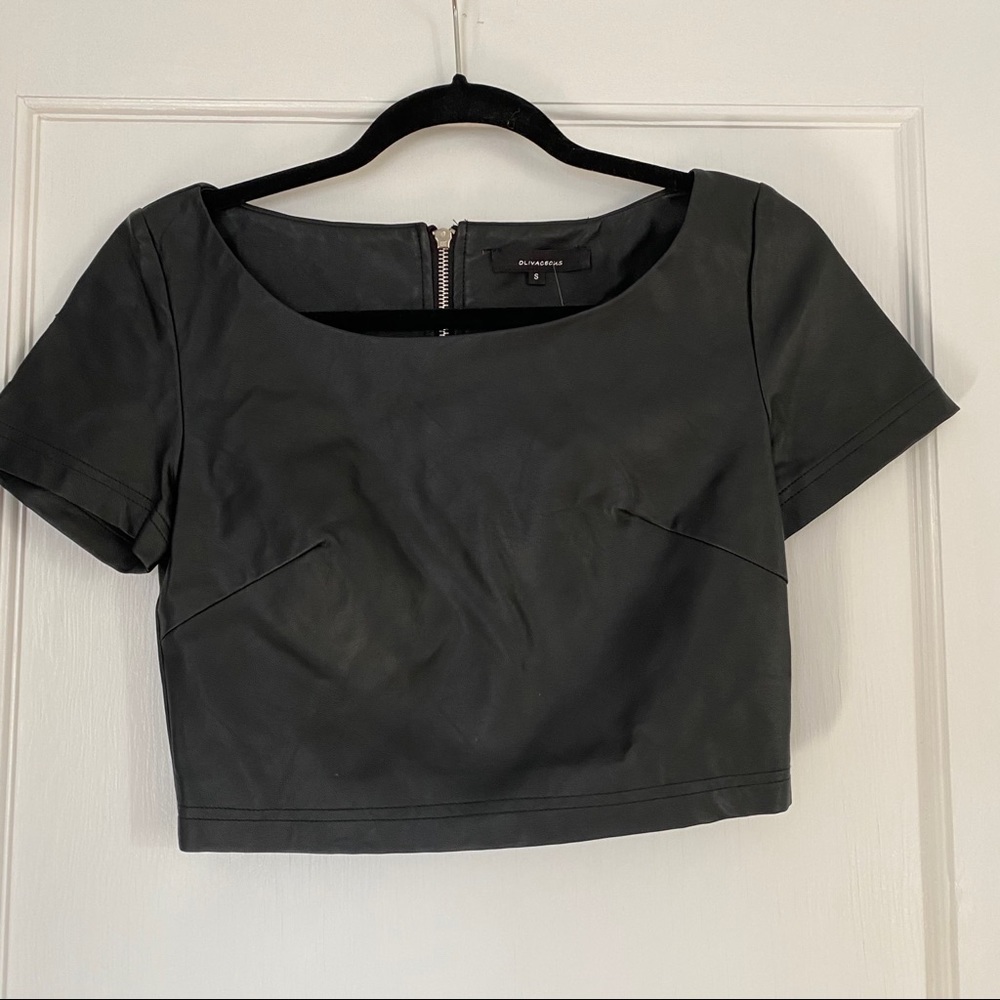 Faux leather crop top!